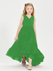 Boho Junior Bridesmaid Dresses Cascading Skirt Green