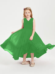 Boho Junior Bridesmaid Dresses Cascading Skirt Green