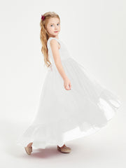 Boho Junior Bridesmaid Dresses Cascading Skirt Ivory