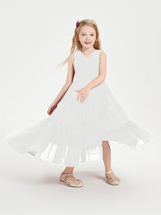 Boho Junior Bridesmaid Dresses Cascading Skirt Ivory