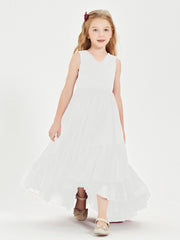 Boho Junior Bridesmaid Dresses Cascading Skirt Ivory