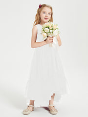 Boho Junior Bridesmaid Dresses Cascading Skirt Ivory