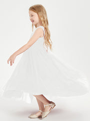 Boho Junior Bridesmaid Dresses Cascading Skirt Ivory