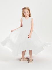 Boho Junior Bridesmaid Dresses Cascading Skirt Ivory