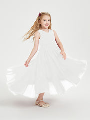 Boho Junior Bridesmaid Dresses Cascading Skirt Ivory