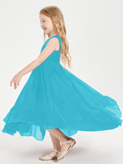 Boho Junior Bridesmaid Dresses Cascading Skirt Jade