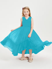 Boho Junior Bridesmaid Dresses Cascading Skirt Jade