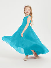 Boho Junior Bridesmaid Dresses Cascading Skirt Jade
