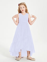 Boho Junior Bridesmaid Dresses Cascading Skirt Lavender