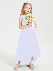 Boho Junior Bridesmaid Dresses Cascading Skirt Lavender