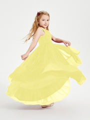 Boho Junior Bridesmaid Dresses Cascading Skirt Lemon