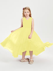 Boho Junior Bridesmaid Dresses Cascading Skirt Lemon