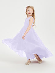 Boho Junior Bridesmaid Dresses Cascading Skirt Lilac