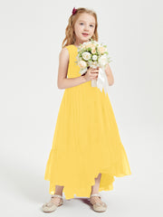 Boho Junior Bridesmaid Dresses Cascading Skirt Marigold