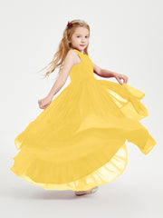 Boho Junior Bridesmaid Dresses Cascading Skirt Marigold