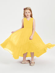 Boho Junior Bridesmaid Dresses Cascading Skirt Marigold