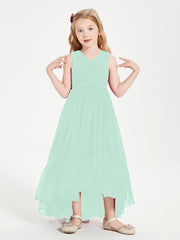 Boho Junior Bridesmaid Dresses Cascading Skirt Mint Green