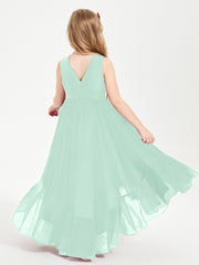 Boho Junior Bridesmaid Dresses Cascading Skirt Mint Green