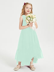 Boho Junior Bridesmaid Dresses Cascading Skirt Mint Green
