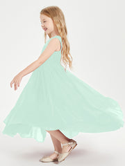 Boho Junior Bridesmaid Dresses Cascading Skirt Mint Green