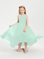 Boho Junior Bridesmaid Dresses Cascading Skirt Mint Green