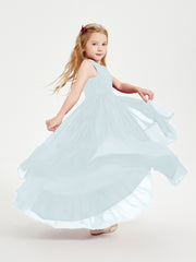 Boho Junior Bridesmaid Dresses Cascading Skirt Mist