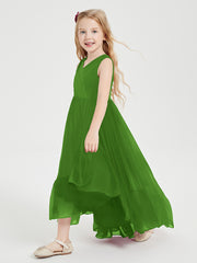 Boho Junior Bridesmaid Dresses Cascading Skirt Moss