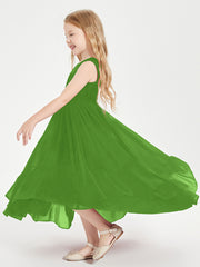 Boho Junior Bridesmaid Dresses Cascading Skirt Moss