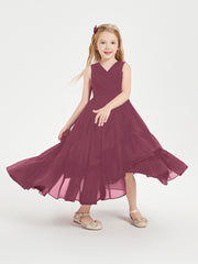 Boho Junior Bridesmaid Dresses Cascading Skirt Mulberry