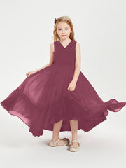 Boho Junior Bridesmaid Dresses Cascading Skirt Mulberry