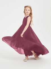 Boho Junior Bridesmaid Dresses Cascading Skirt Mulberry