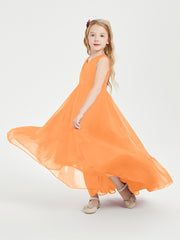 Boho Junior Bridesmaid Dresses Cascading Skirt Orange