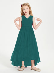 Boho Junior Bridesmaid Dresses Cascading Skirt Peacock