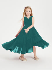 Boho Junior Bridesmaid Dresses Cascading Skirt Peacock