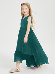 Boho Junior Bridesmaid Dresses Cascading Skirt Peacock