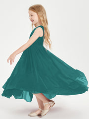 Boho Junior Bridesmaid Dresses Cascading Skirt Peacock