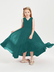 Boho Junior Bridesmaid Dresses Cascading Skirt Peacock
