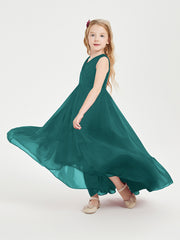 Boho Junior Bridesmaid Dresses Cascading Skirt Peacock