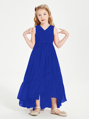 Boho Junior Bridesmaid Dresses Cascading Skirt Royal Blue