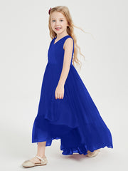 Boho Junior Bridesmaid Dresses Cascading Skirt Royal Blue