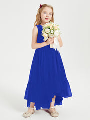 Boho Junior Bridesmaid Dresses Cascading Skirt Royal Blue