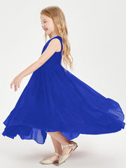Boho Junior Bridesmaid Dresses Cascading Skirt Royal Blue