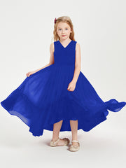 Boho Junior Bridesmaid Dresses Cascading Skirt Royal Blue