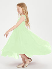 Boho Junior Bridesmaid Dresses Cascading Skirt Sage