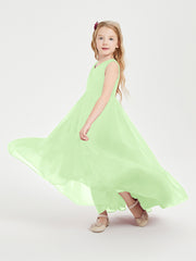 Boho Junior Bridesmaid Dresses Cascading Skirt Sage