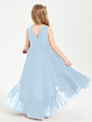 Boho Junior Bridesmaid Dresses Cascading Skirt Sky Blue