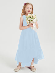 Boho Junior Bridesmaid Dresses Cascading Skirt Sky Blue