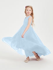 Boho Junior Bridesmaid Dresses Cascading Skirt Sky Blue