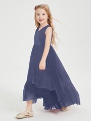 Boho Junior Bridesmaid Dresses Cascading Skirt Stormy