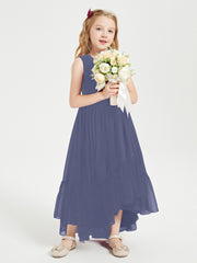Boho Junior Bridesmaid Dresses Cascading Skirt Stormy